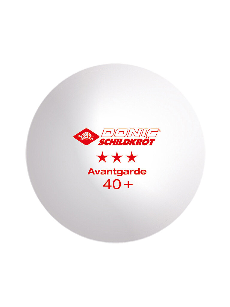 DONIC SCHILDKRÖT Tischtennisball 3-Stern Avantgarde Poly 40+, 3 Stk. WEISS weiß
